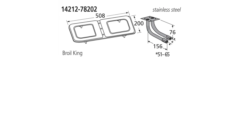 14212-78202 BBQ Burner - Broil King 3 14212-78202 BBQ Burner - Broil King