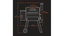 Traeger - Pro 22 Pellet BBQ - Free Cover & Folding Front Shelf 13 Traeger - Pro 22 Pellet BBQ - Free Cover & Folding Front Shelf -UK BBQ Sales 2024 Exterior20Dimensions 1000x563 2