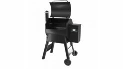 Traeger - Pro D2 575 Pellet BBQ - Free Cover & Folding Front Shelf -UK BBQ Sales 2024 P57520Blck LidOpen 1000x563 1