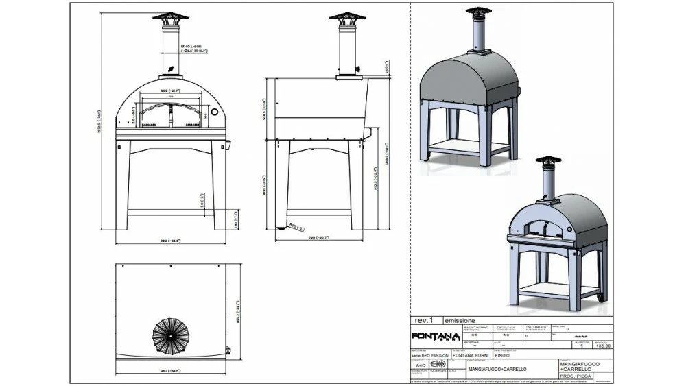 Fontana - Mangiafuoco Gas Pizza Oven With Trolley - Stainless Steel 4 Fontana - Mangiafuoco Gas Pizza Oven With Trolley - Stainless Steel - Image 2
