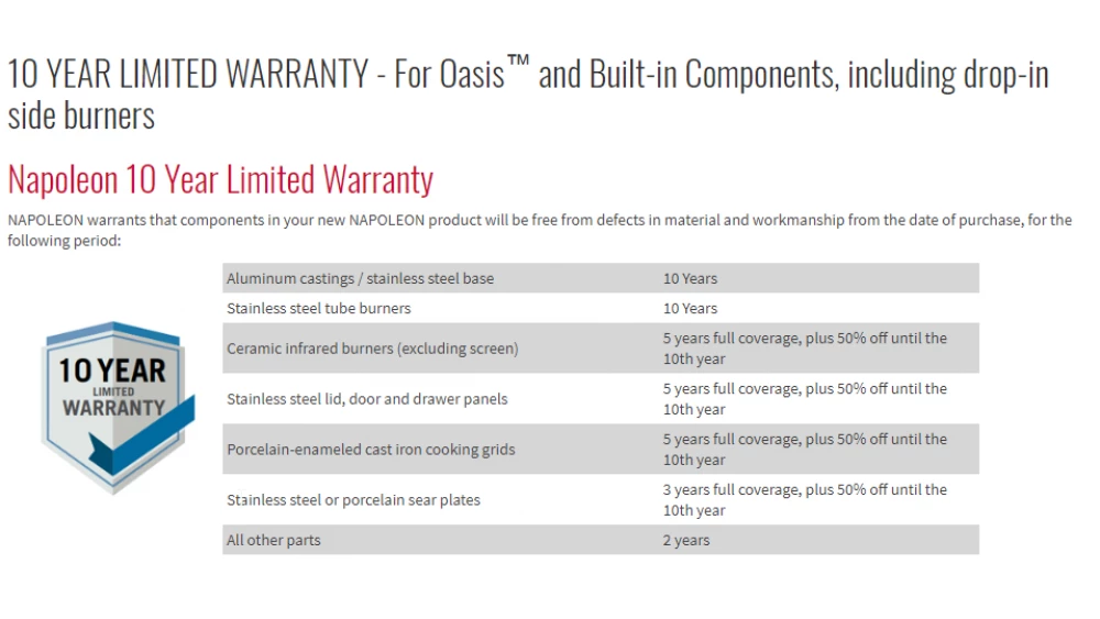 Napoleon Oasis 200 - LEX605 - Island Gas BBQ 15 Napoleon Oasis 200 - LEX605 - Island Gas BBQ - Image 13