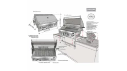 Sunstone Sun Series 5 Burner Built In Gas BBQ -UK BBQ Sales 2024 sun series 5 burner assembly 1 1000x563 1