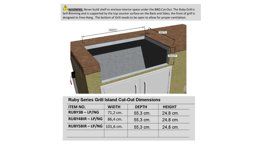 Sunstone Ruby Series 3 Burner Built In Gas BBQ 12 Sunstone Ruby Series 3 Burner Built In Gas BBQ - Image 10